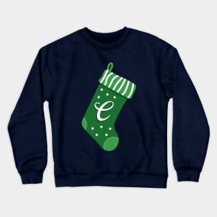 Christmas Stocking with Letter C Crewneck Sweatshirt